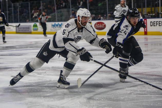Defenseman Justin Baudry with the Ontario Reign