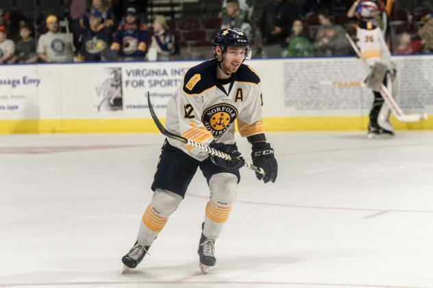 Forward Ben Duffy with the Norfolk Admirals