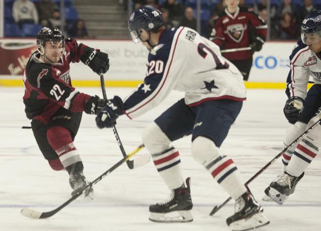 Vancouver Giants captain Jared Dmytriw (left)