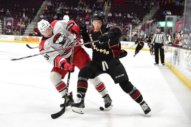 Cleveland Monsters battle the Charlotte Checkers