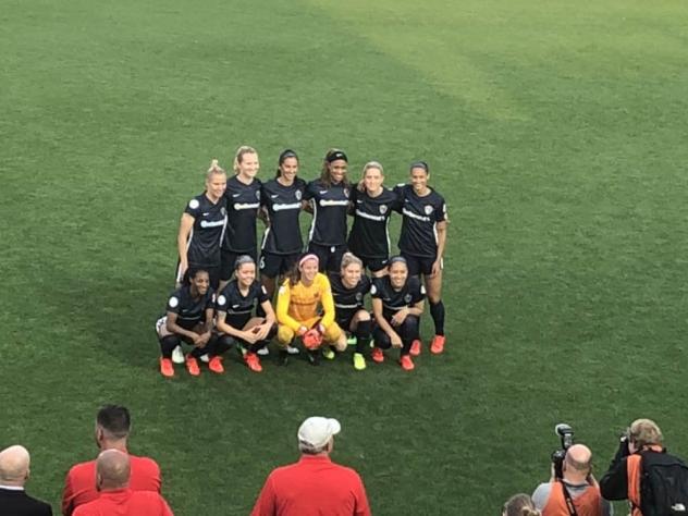 North Carolina Courage pose at their home opener