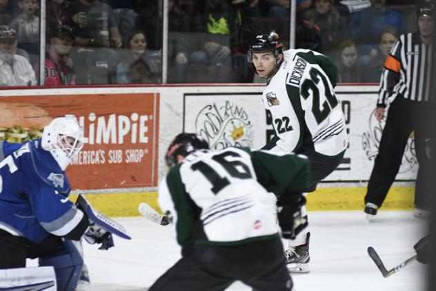 Utah Grizzlies center Josh Dickinson vs. the Idaho Steelheads