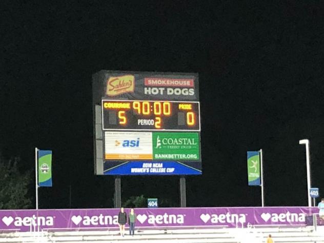The scoreboard tells of the North Carolina Courage's dominance vs. the Orlando Pride