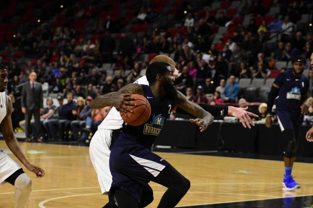 Halifax Hurricanes SG Terry Thomas drives against the Moncton Magic