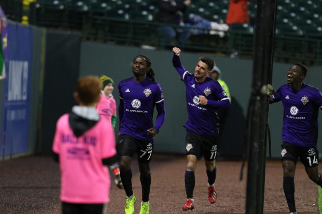 Louisville City FC celebrates a win