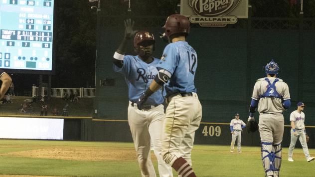 Frisco RoughRiders exchange congratulations at home