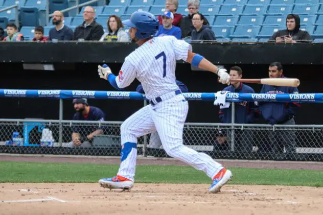 Gregor Blanco had two hits and scored two runs for the Syracuse Mets on Sunday afternoon