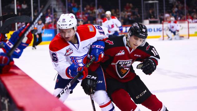 Vancouver Giants right right wing Davis Koch vs. the Spokane Chiefs