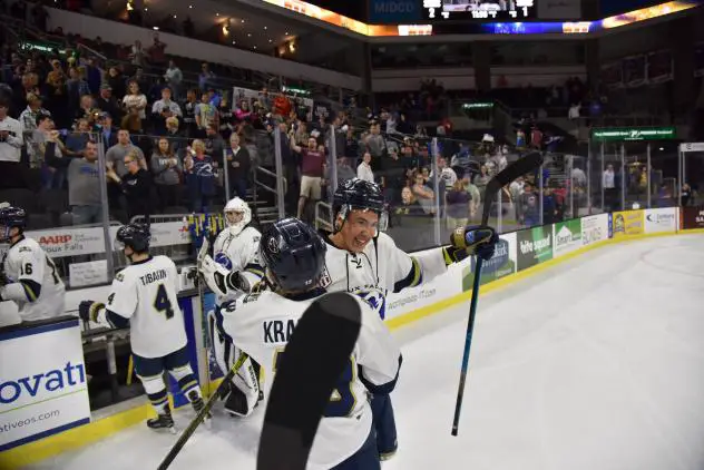 Sioux Falls Stampede exchange congratulations after OT win, series victory