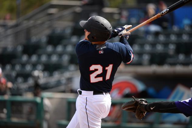 Jose Lobaton of the Tacoma Rainiers shows his home run swing