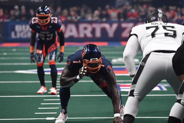 Albany Empire defensive lineman Joe Sykes vs. the Columbus Destroyers