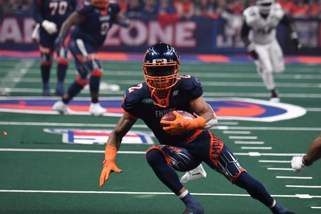 Albany Empire receiver Demetres Stephens makes a cut vs. the Columbus Destroyers