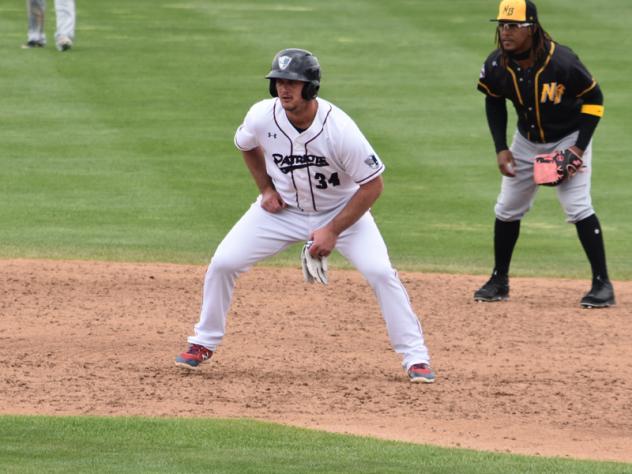 Mike Ohlman of the Somerset Patriots leads off first