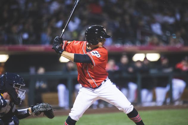 El Paso Chihuahuas IF Luis Urias awaits a pitch