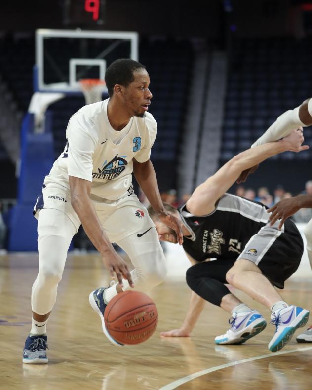 Halifax Hurricanes forward Mike Poole against the Moncton Magic