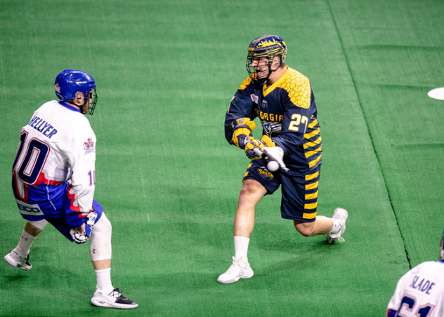 Adam Wiedemann of the Georgia Swarm against the Toronto Rock