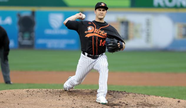 Long Island Ducks pitcher Brett Marshall