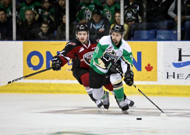 Vancouver Giants battle the Prince Albert Raiders