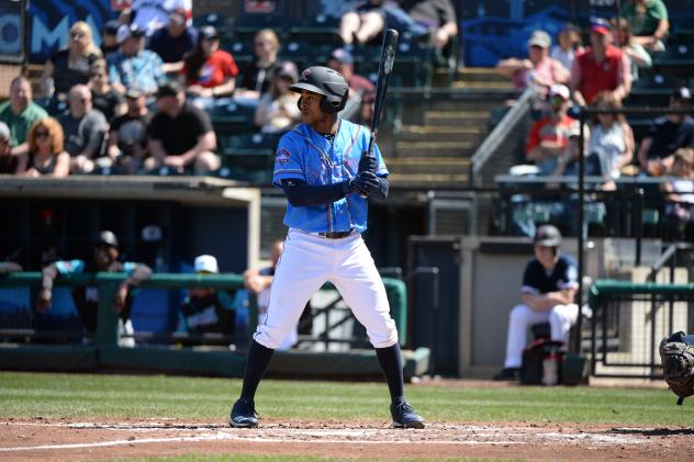 Mallex Smith at bat for the Tacoma Rainiers