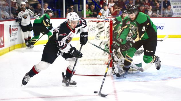 Right wing Lukas Svejkovsky vs. the Prince Albert Raiders