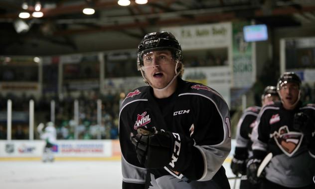 Davis Koch of the Vancouver Giants against the Prince Albert Raiders in Game 6