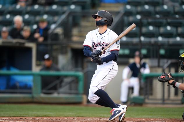 Braden Bishop of the Tacoma Rainiers at the plate