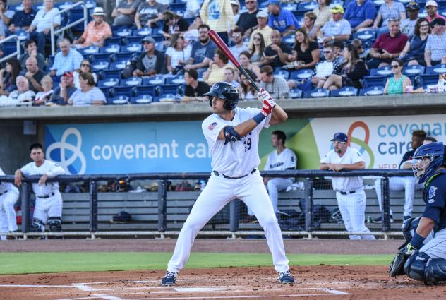 Alex Kirilloff of the Pensacola Blue Wahoos at the plate