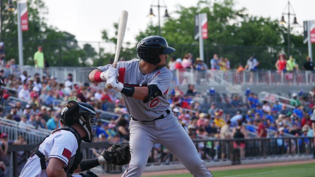 Payton Henry at bat for the Carolina Mudcats