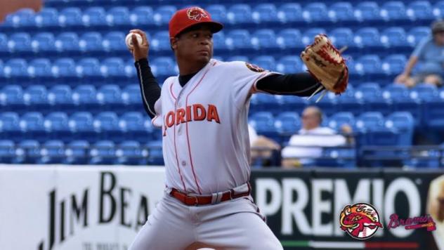 RHP Jasseel De La Cruz with the Florida Fire Frogs