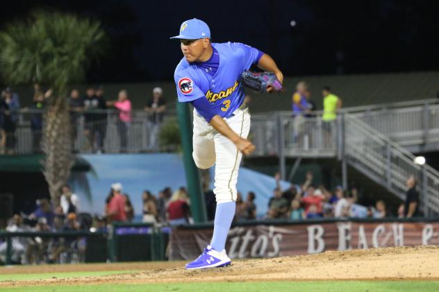 Myrtle Beach Pelicans pitcher Jesus Camargo