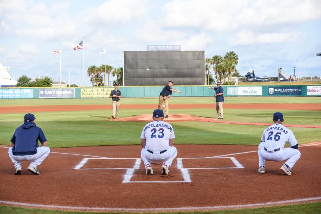 First pitch with the Pensacola Blue Wahoos