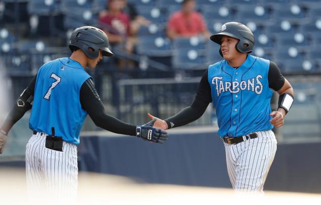 Pablo Olivares and Jason Lopez of the Tampa Tarpons