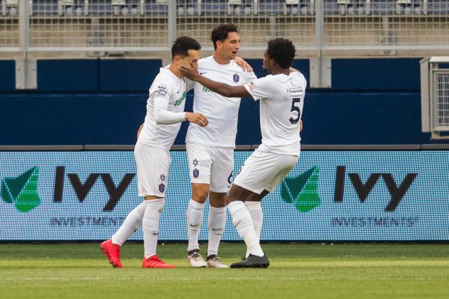 Memphis 901 FC celebrates a goal