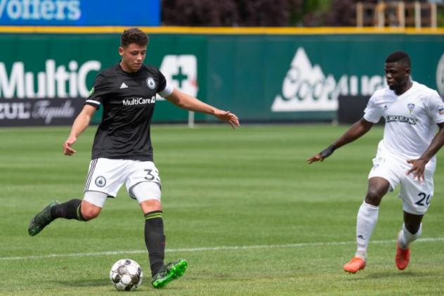 Tacoma Defiance defender Samuel Rogers vs. Fresno FC