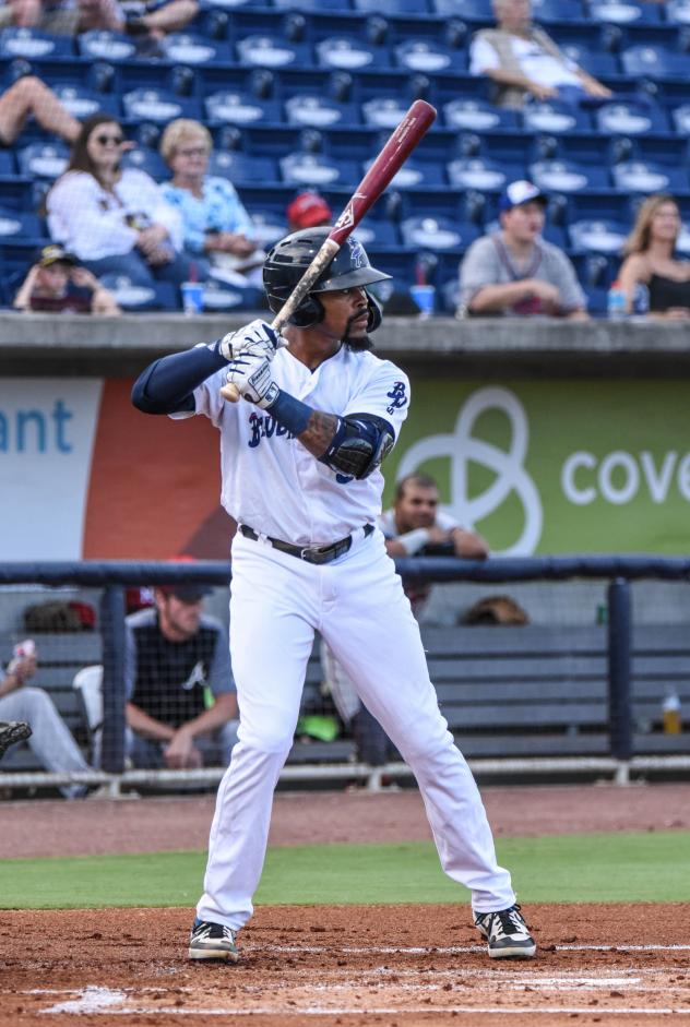 Jaylin Davis at bat for the Pensacola Blue Wahoos