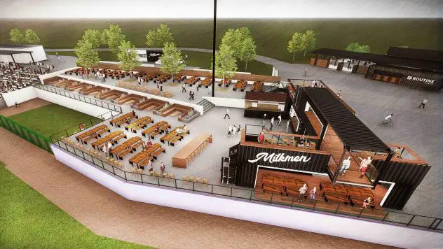 Overview of Leinenkugel's Hop Yard at Routine Field