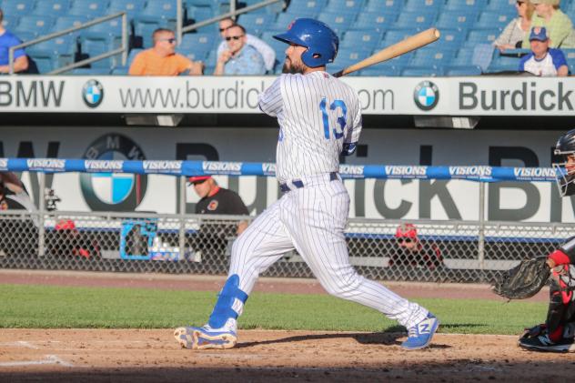 Luis Guillorme of the Syracuse Mets reached base three times on Thursday night