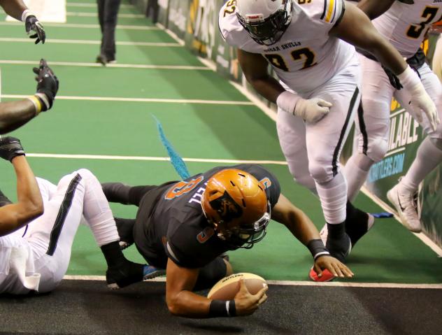 Arizona Rattlers QB Drew Powell scores vs. the Tucson Sugar Skulls