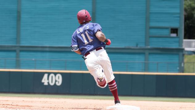 Christian Lopes of the Frisco RoughRiders rounds the bases