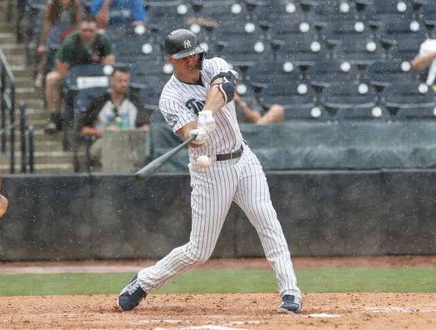 Giancarlo Stanton at bat for the Tampa Tarpons