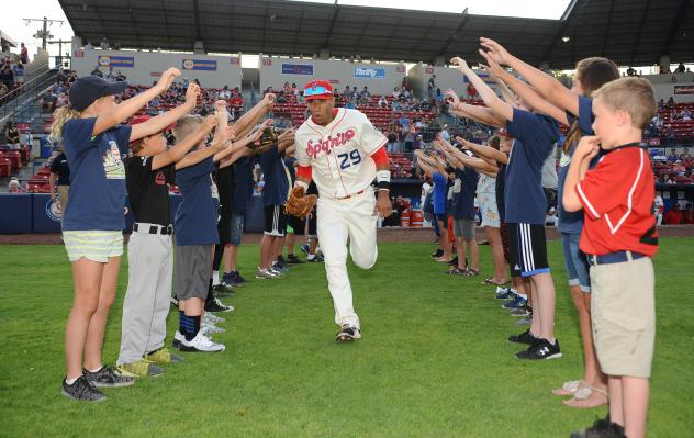 Spokane Indians enter the field at Avista Stadium