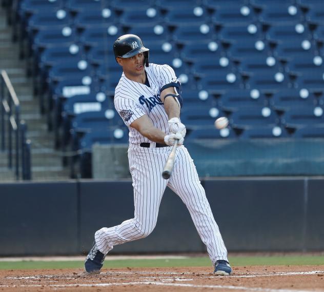 Giancarlo Stanton batting for the Tampa Tarpons