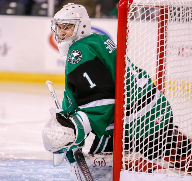 Texas Stars goaltender Tomas Sholl