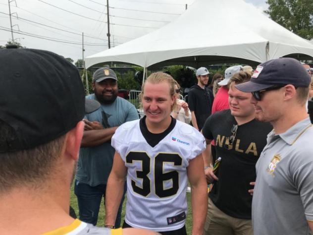 NOLA Gold player Tristan Blewett tries out with the New Orleans Saints