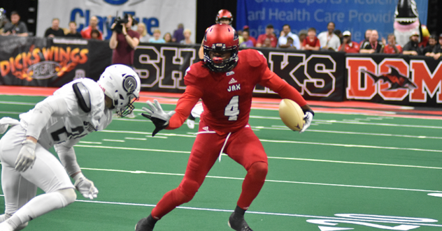 Jacksonville Sharks wide receiver Jarmon Fortson vs. the New York Streets