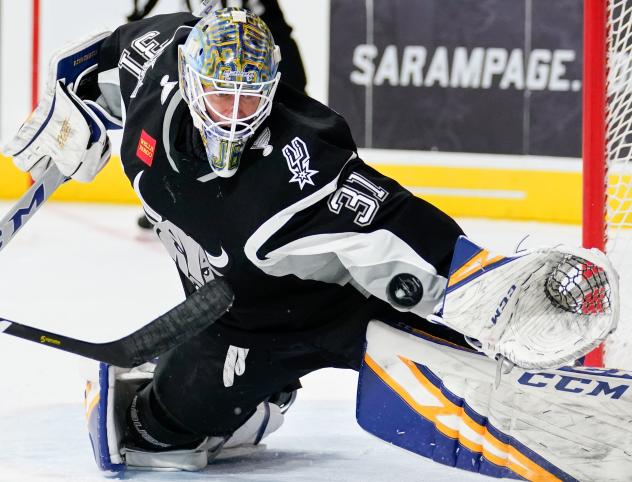 San Antonio Rampage goaltender Jordan Binnington