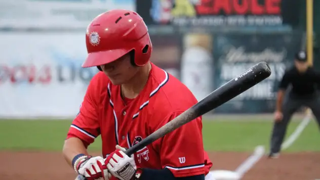 Jacob Rhinesmith at bat for the Hagerstown Suns