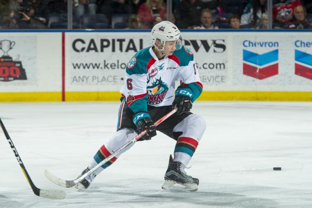 Kelowna Rockets defenceman Kaedan Korczak