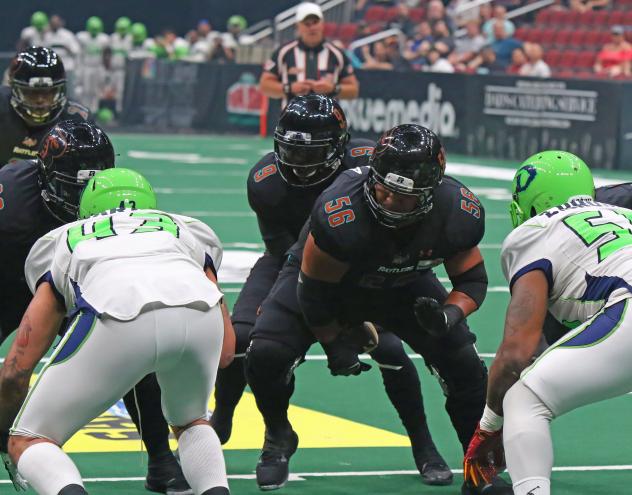 Arizona Rattlers line up against the Nebraska Danger defense