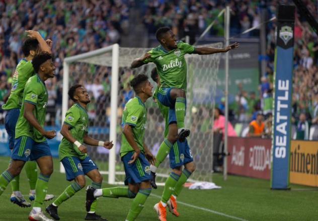Seattle Sounders FC's Kelvin Leerdam scored the lone goal of the match in the 96th minute